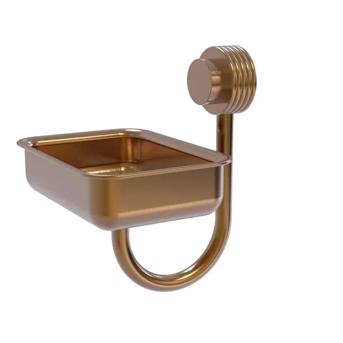 (1-Pack) Venus Collection Wall Mounted Soap Dish in Brushed Bronze with Groovy Accents