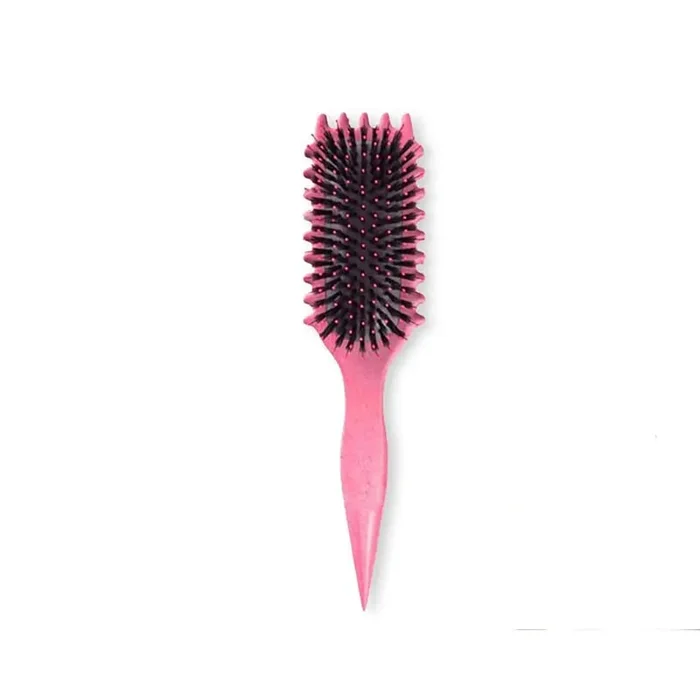 1-Piece Curl Defining Styling Boar Bristle Hair Brush for Detangling, Combing and Shaping Hair, Pink