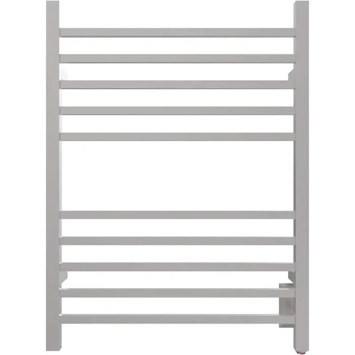 10-Bar Square Bar Plug-In/Hardwired Towel Warmer Smart Touch Screen Digital Display Waterproof in Plished