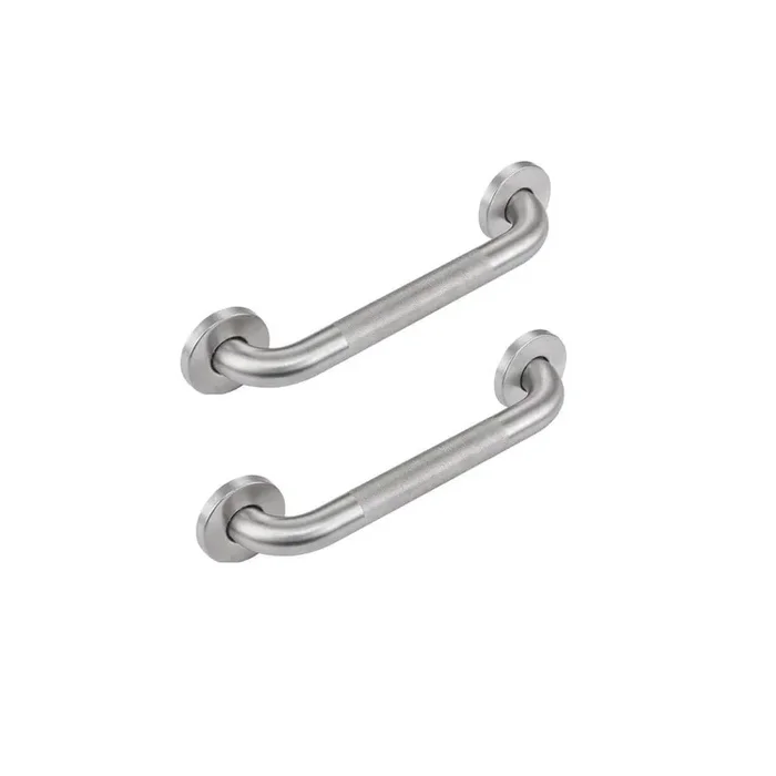 12 in. L Textured Shower Grab Bars for Seniors, Handicap Safety Handles with Concealed for Elderly Brushed Nickel 2-Pack