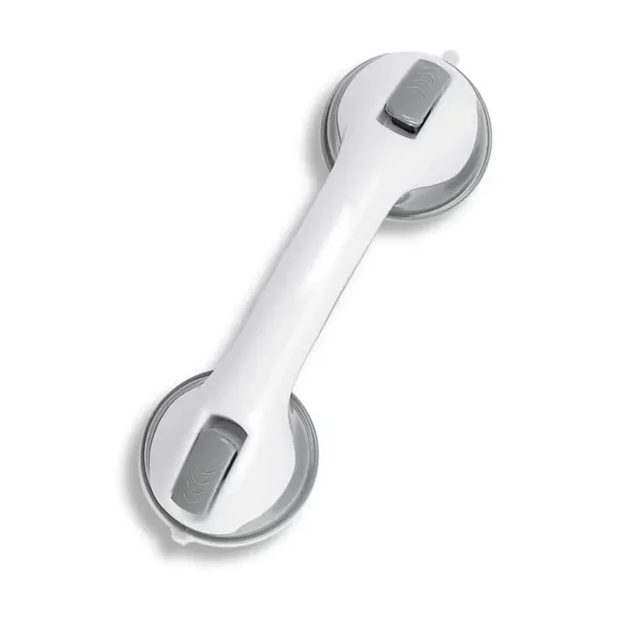 12 in. Suction Grab Bars for Bathtubs and Showers Bath Handle with Strong Hold Suction Cup Grip Non Slip in White Finish