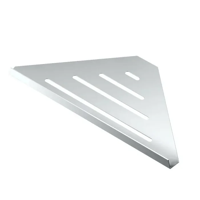 13 in. W Elegant Corner Shelf in Chrome
