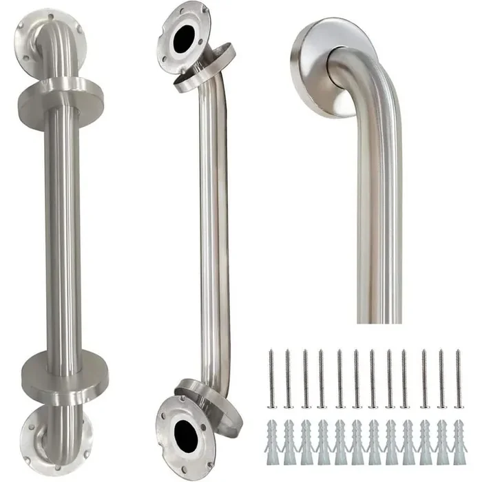 16 in. x 1.25 in. Concealed Screw Safety Grab Bar Brushed Nickel 2 Pack for Bathtubs and Showers 500lbs Support