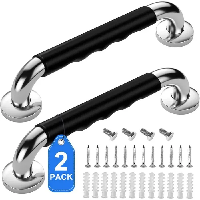 16 Inch Anti Slip Grab Bars for Bathtubs and Showers Concealed Screw Safety Handrail for Elderly 2 Pack