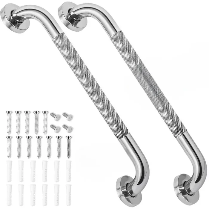 16 Inch Anti-Slip Stainless Steel Grab Bars for Bathtubs and Showers 500LB Capacity Safety Shower Handles 2 Pack
