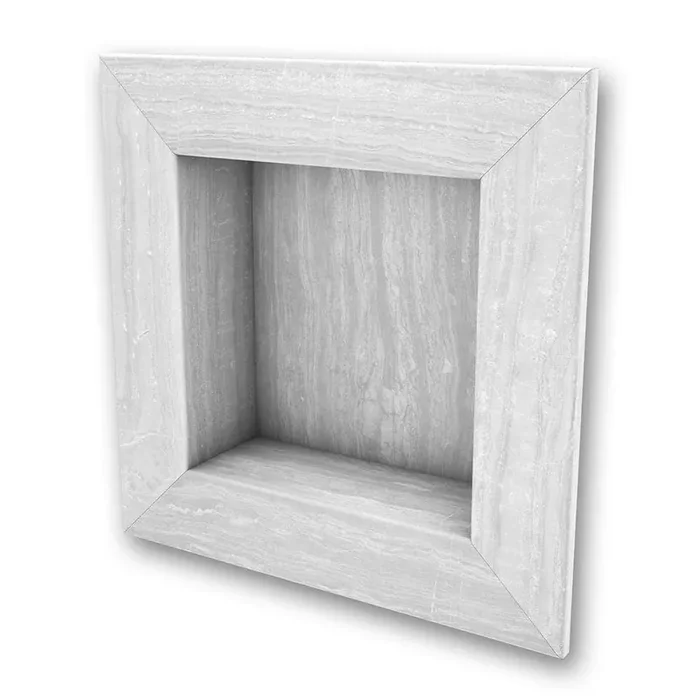 17 in. x 17 in. Square Recessed Shampoo Caddy in Silver Strata
