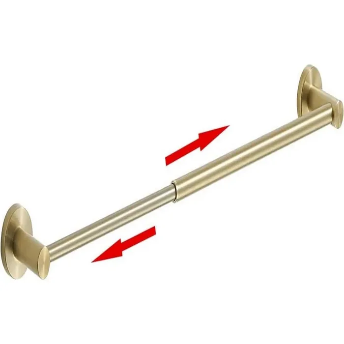 28 in. Wall Mounted Stainless Steel Adjustable Single Towel Bar in Brushed Gold