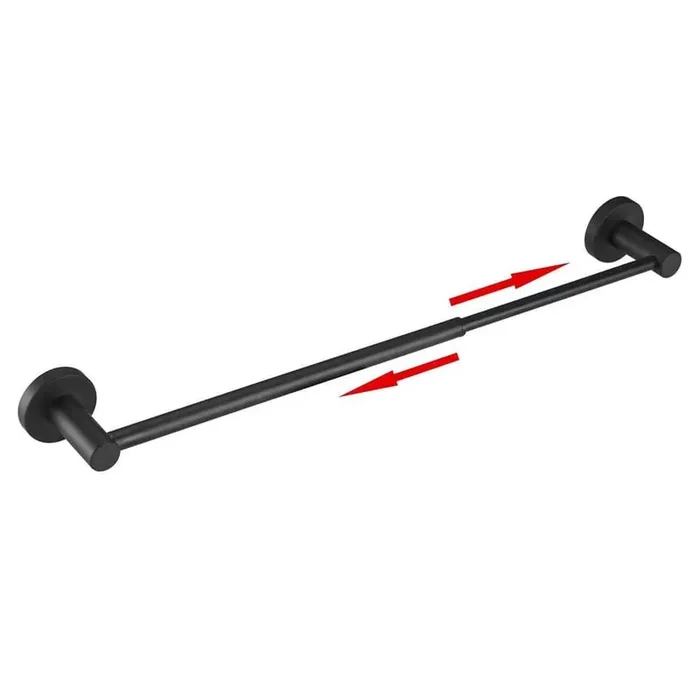 28 in. Wall Mounted Stainless Steel Adjustable Single Towel Bar in Matte Black