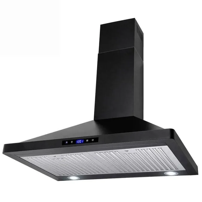 30 in. 350 CFM Range Hood Wall Mount Kitchen Stove Vented Hood Exhaust Fan in Black