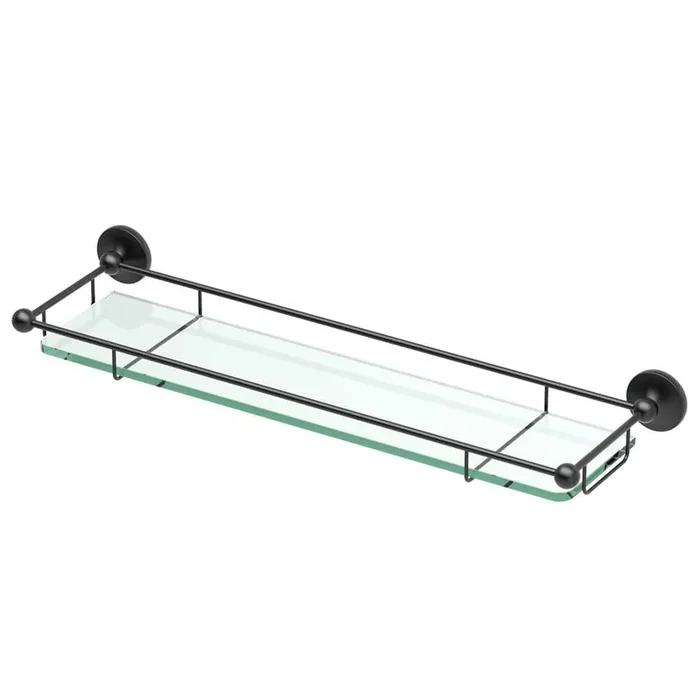 6 in. L x 2.2 in. H x 22 in. W Premier Railing Bathroom Shelf in Matte Black