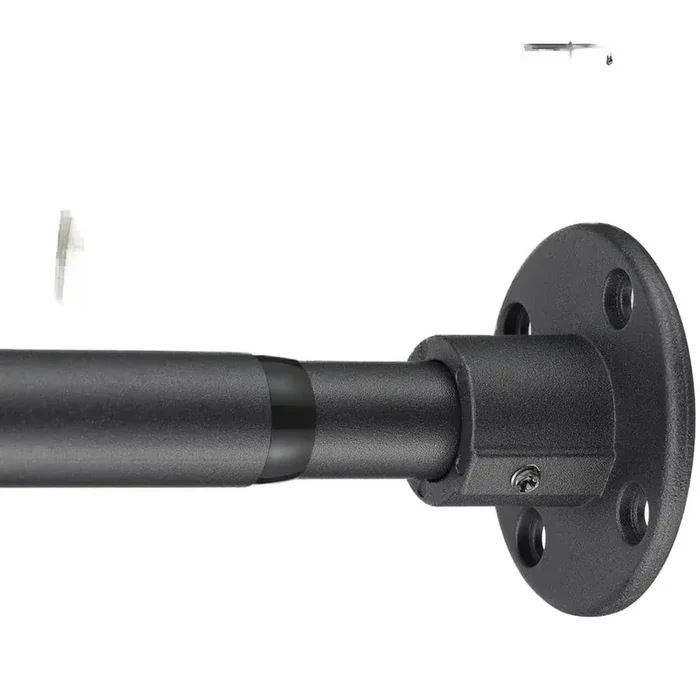 76 in. Stainless Steel Heavy Duty Wall Mounted Shower Curtain Rod in Matte Black Finish