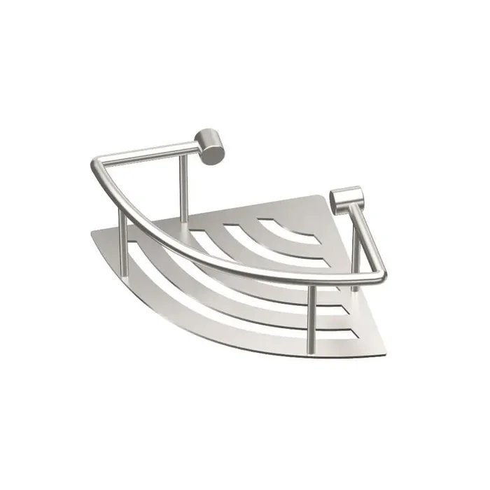 8 in. W Elegant Corner Shelf in Brushed Nickel