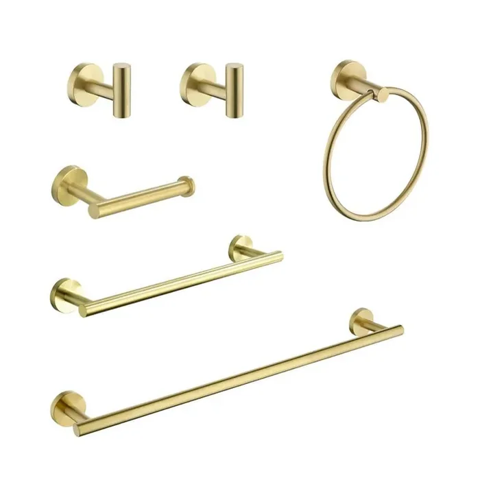 9-Piece Bathroom Towel Rack Set with Mounting Hardware in Brushed Gold, Suitable for Bathrooms, Kitchen Cabinets