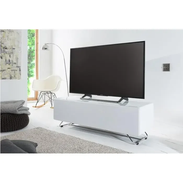 Alphason Chromium Concept 1200mm TV Stand in White with Speaker Mesh Front (CRO2-1200CPT-WH)
