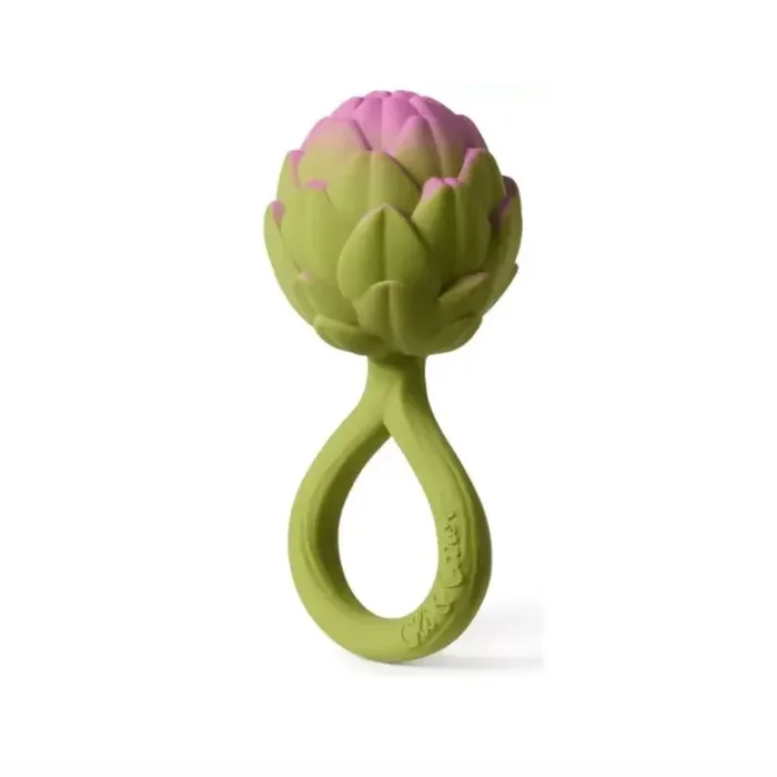 Artichoke Rattle Toy – Natural Rubber Baby Teether Oli & Carol