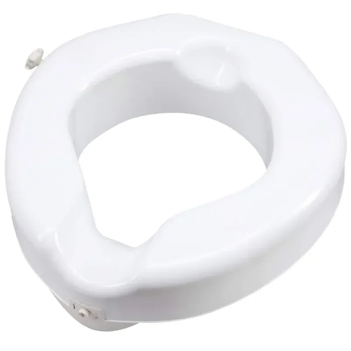 Carex Safe Lock Raised Elevated Toilet Seat in White