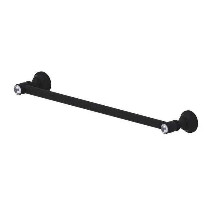 Carolina Crystal Collection 30 in. Wall Mounted Towel Bar in Matte Black