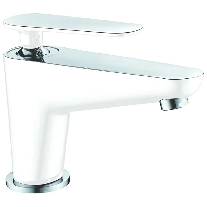 Dawn Single Lever Solid Brass Lavatory Faucet in Chrome and White