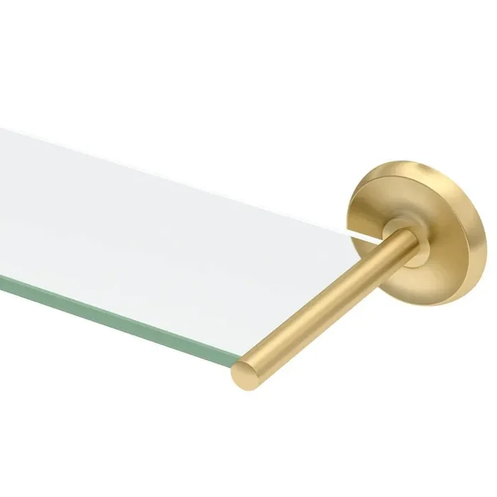 Designer II 22.5 in. W Glass Shelf in Brushed Brass