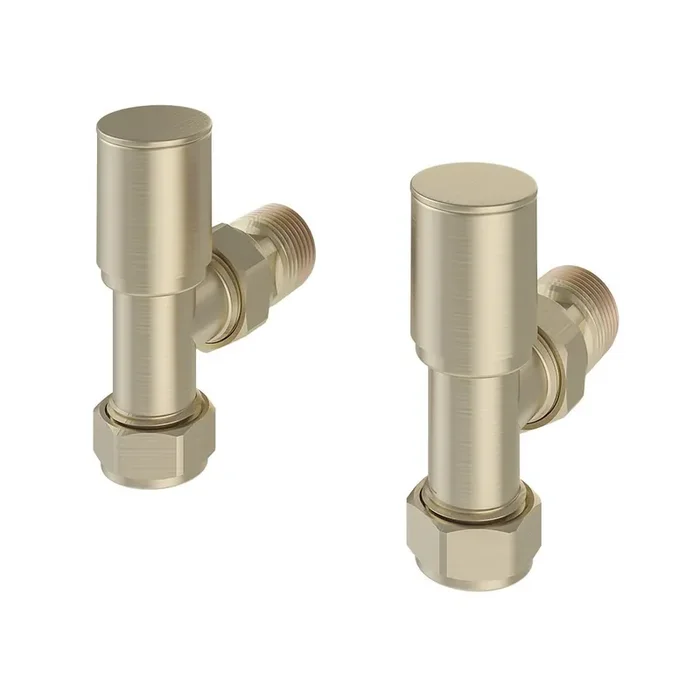 Eastbrook Angled Radiator Valves Pair – Brushed Brass