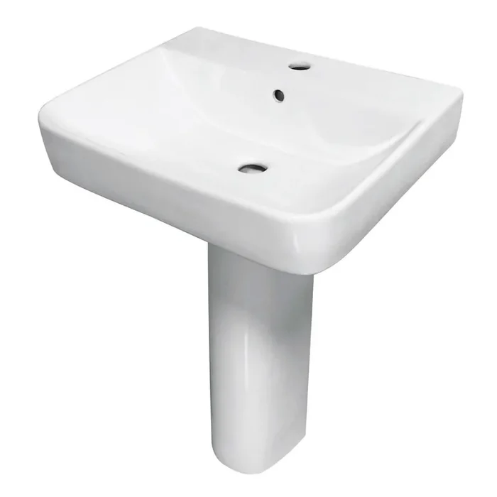 Eastbrook Beddington Basin With Full Pedestal – 500mm Wide – 1 TH – White