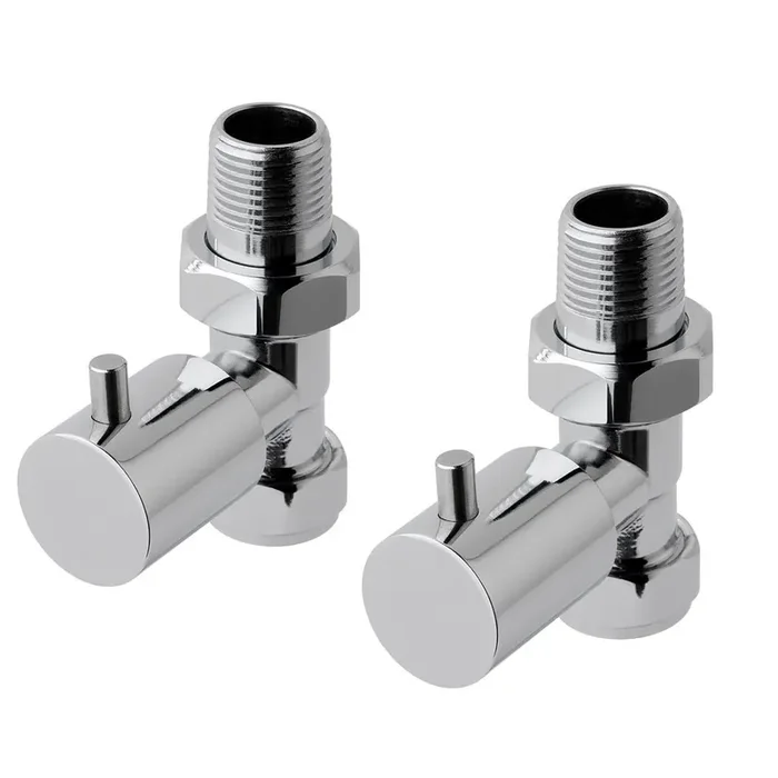 Eastbrook Minimalist Straight Manual Radiator Valves Pair – Chrome