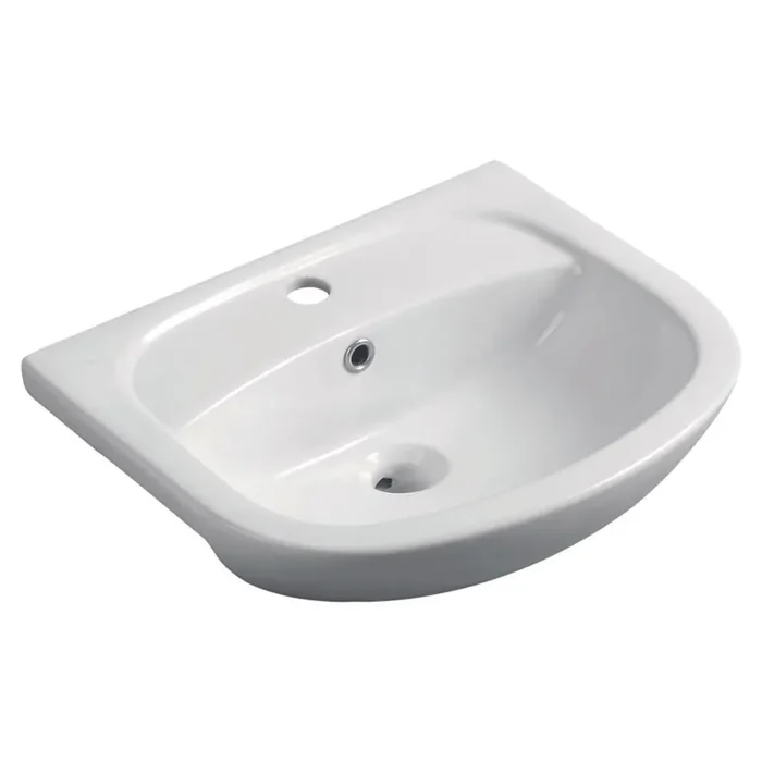 Eastbrook Osterley Semi Recessed Basin – 500mm Wide – 1 TH – White