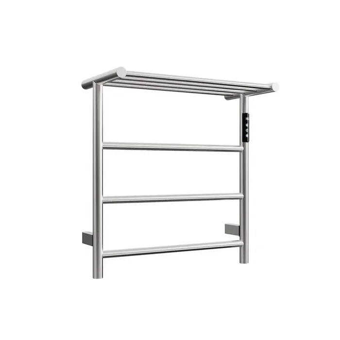 Electric Towel Warmer Wall Mount Heated Towel Rack 3-Bar Plug in Hardwired Warmer Drying Rack, Brushed Nickel
