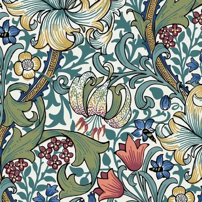 Golden Lily Jacquard Parchment Fabric House of Hackney