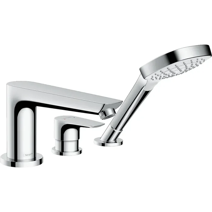 Hansgrohe Talis E 3-Hole Rim-Mounted Single Lever Bath Shower Mixer Tap – Chrome