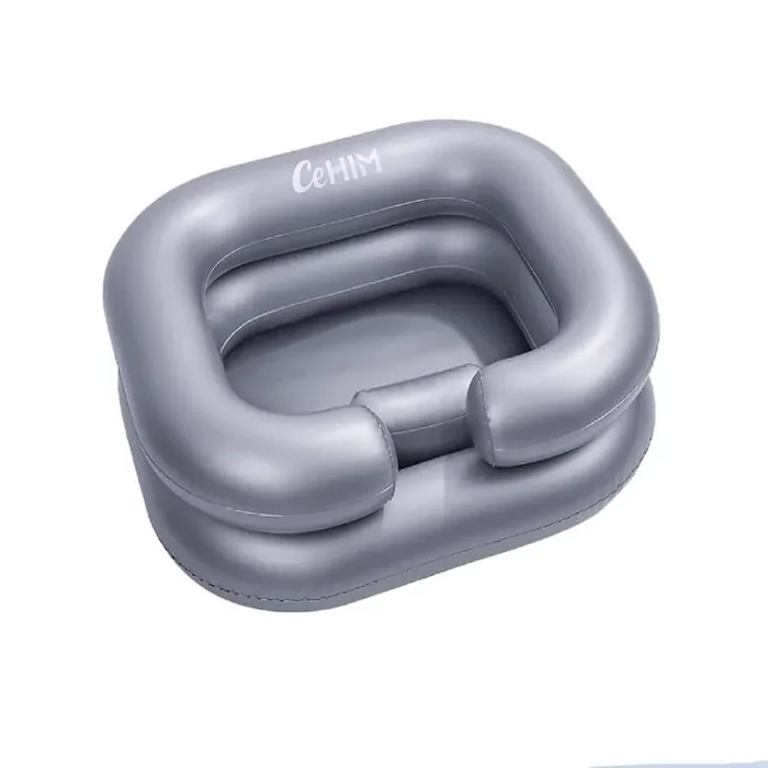 Inflatable Shampoo Basin – Portable Shampoo Bowl, Hair Washing Basin for Bedridden Dreadlocks in Silver