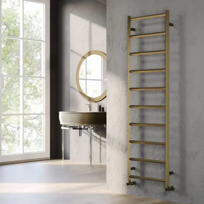 Kartell Alberta Vertical Straight Heated Towel Rail – Bronze