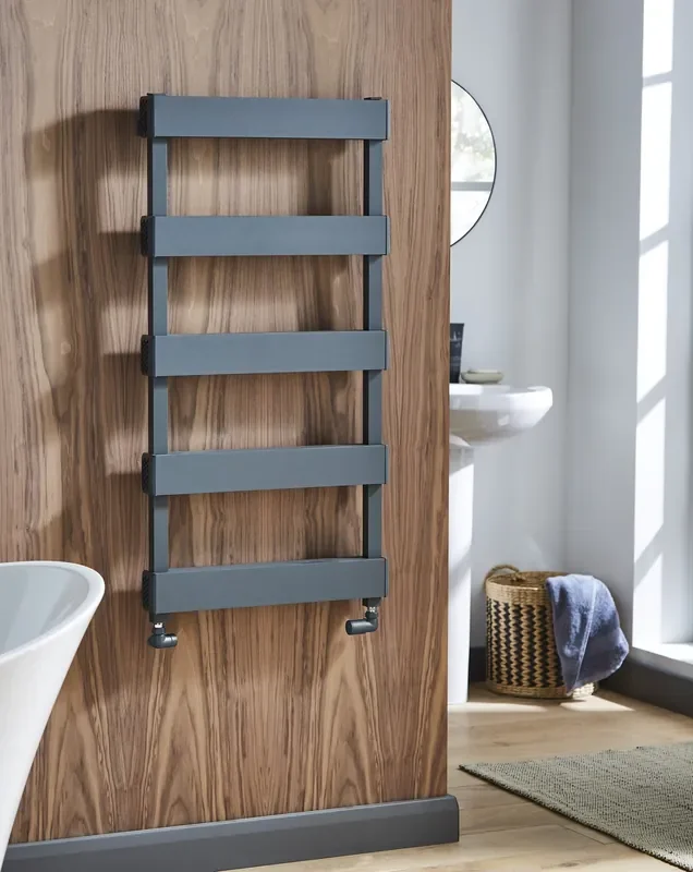Kartell Banff Straight Vertical Designer Heated Towel Rail – Grey