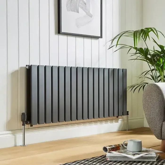 Kartell Boston Double Panel Horizontal Designer Radiator – Textured Grey
