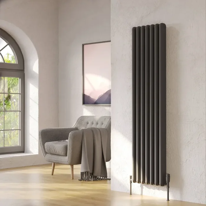 Kartell Calgary Vertical Designer Column Radiator – Grey