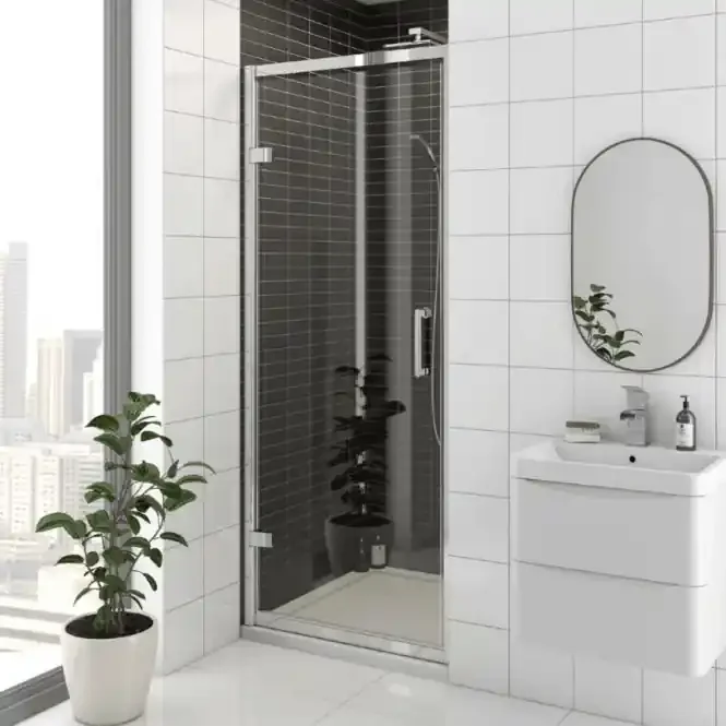 Kartell KV8 Recessed Hinged Shower Door – Chrome