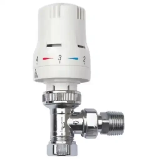 Kartell Style Thermostatic Angled Radiator Valve – Chrome