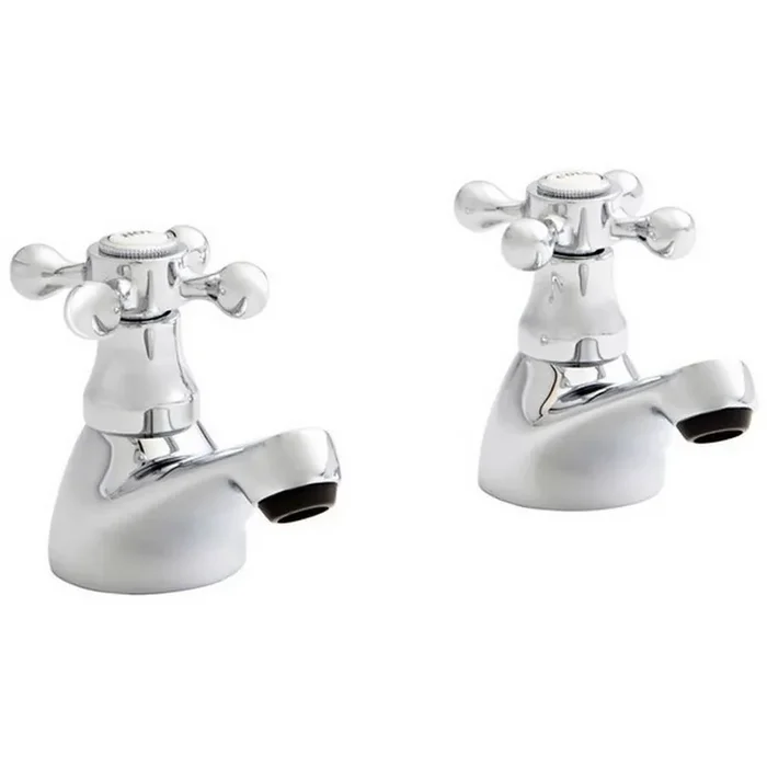 Kartell Viktory Deck Mounted Bath Pillar Taps – Chrome