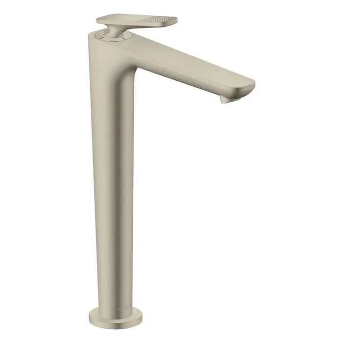 Lavatory Faucet Citterio C 250 1 Lever Cubic Cut ADA WaterSense Brushed Nickel 1.2 Gallons per Minute Deck Mount Less Drain 1 Hole CoolStart EcoRight AirPower Comfort Zone