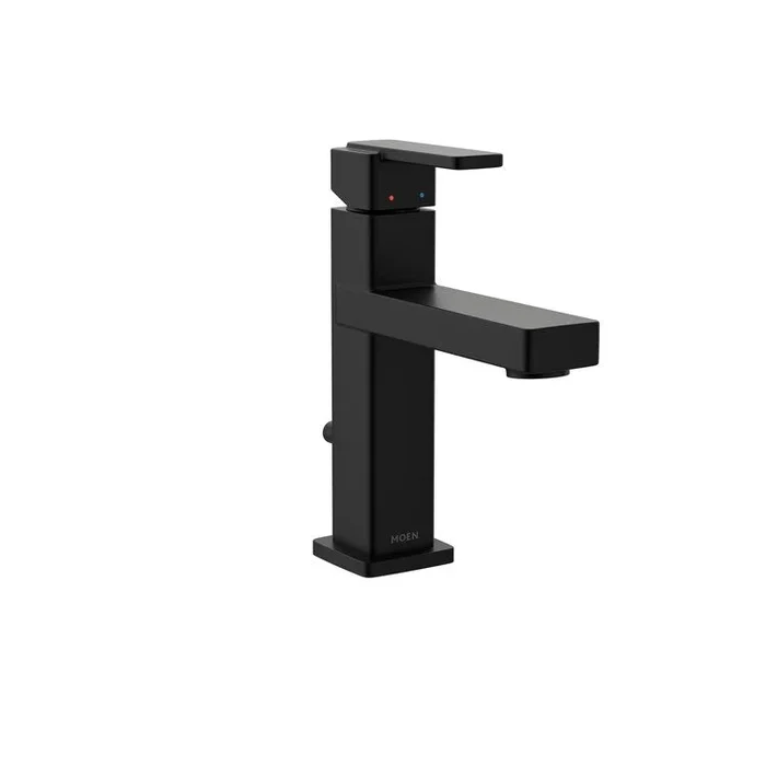 Lavatory Faucet Iver 1 Lever ADA WaterSense Matte Black 1.0 Gallons per Minute Rigid Pop-Up 1/3 Hole