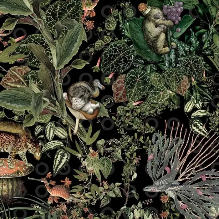 Menagerie of Extinct Animals Wall covering MOOOI by Arte