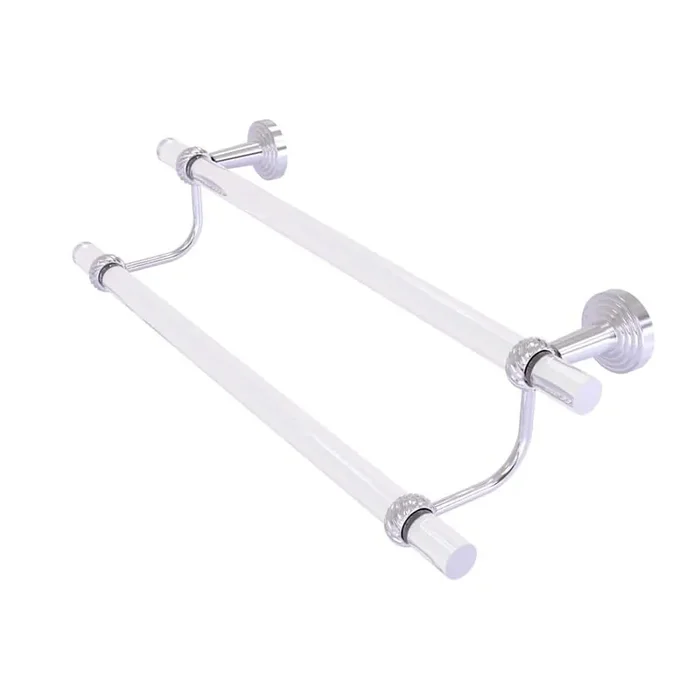 Pacific Beach Collection 30 in. Wall Mounted Double Towel Bar with Twisted Accents in Satin Chrome
