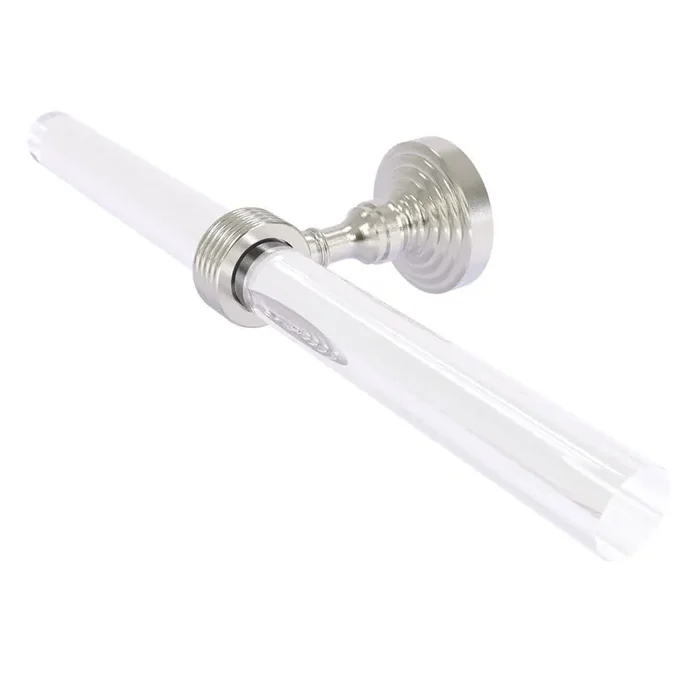 Pacific Grove Collection 13 in. Wall Mounted 2 Arm Guest Towel Holder with Groovy Accents in Satin Nickel