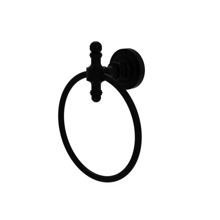 Retro Dot Towel Ring in Matte Black