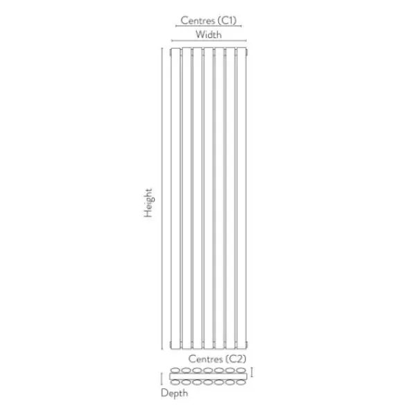 Scudo Apex Double Panel Vertical Designer Radiator – Anthracite