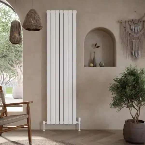 Scudo Bravo Double Panel Vertical Designer Radiator – White