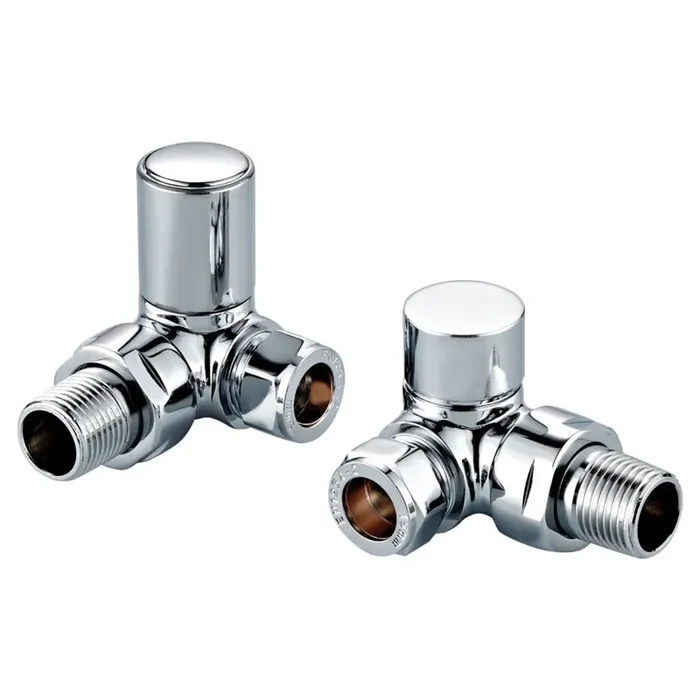Scudo Corner Towel Radiator Valve Pair – Chrome