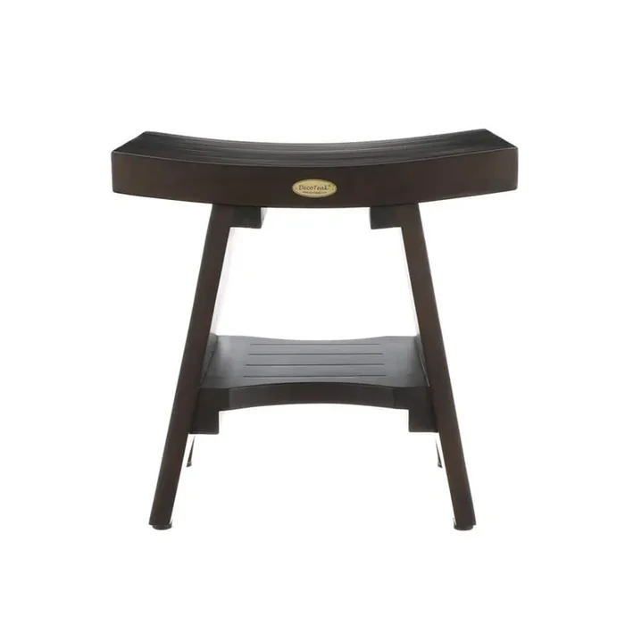 Serenity 18 in. Teak Shower Bench, Teak Bench for Shower, Teak Bench, Teak Shower Stool, in Woodland Brown