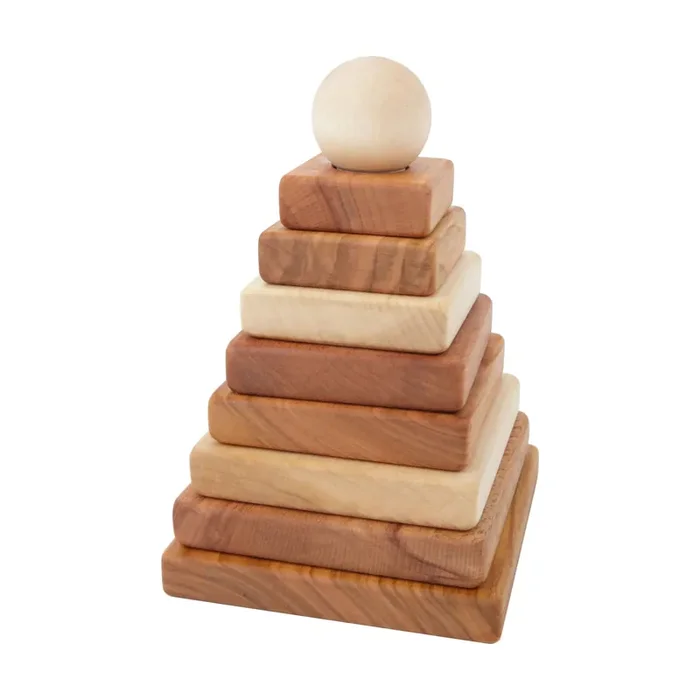 Stacking Montessori Toy Pyramid Natural