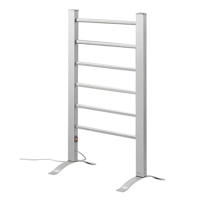 Stainless Steel Free Standing Plug-in 6 Bar Towel Warmer in Silver